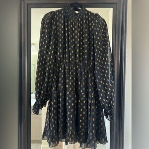 Stylish Black and Gold Mini Dress